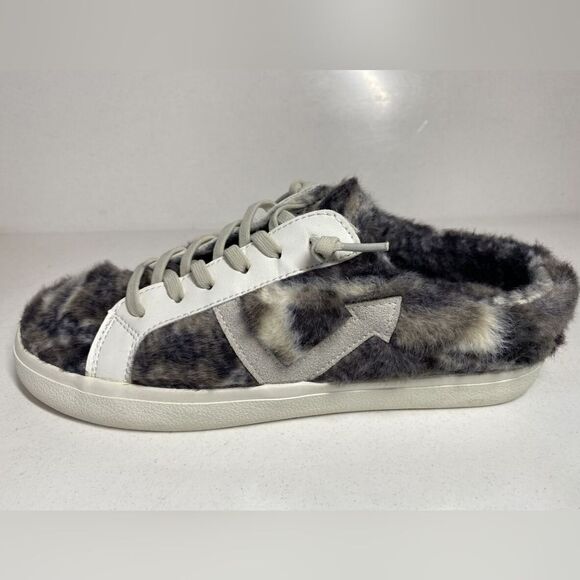 Vintage Havana Gray & Black Faux Fur Snakeskin Slip on Sneakers - Picture 1 of 7